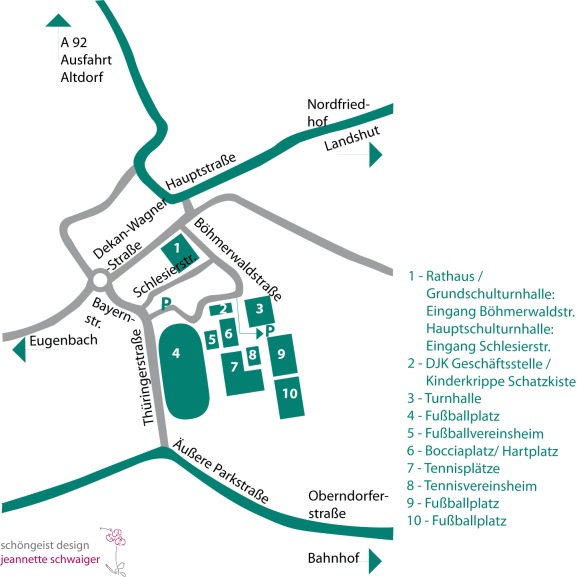 DJK Altdorf - Anfahrt - Lageplan