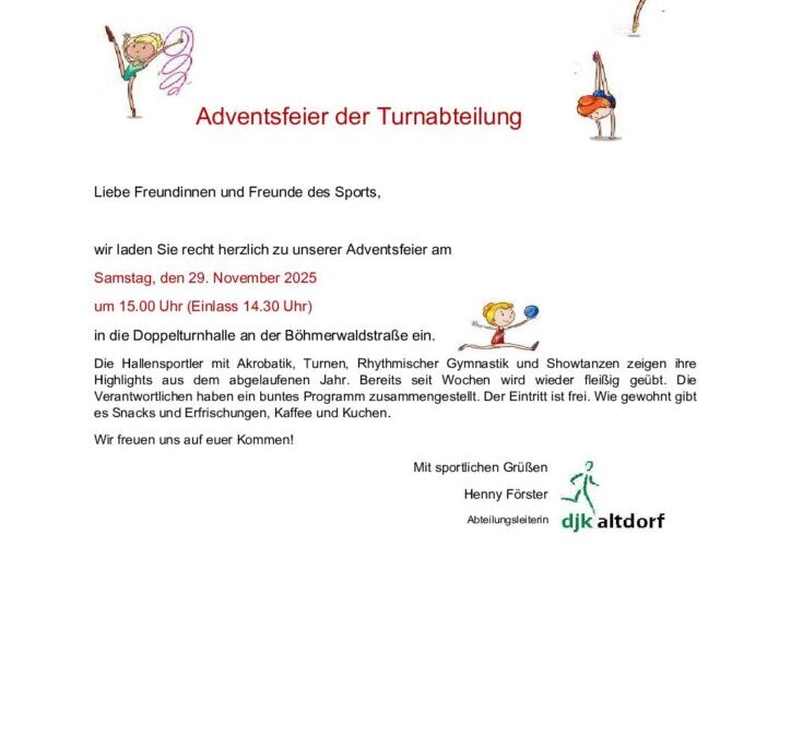 Adventsfeier der Turnabteilung 2025